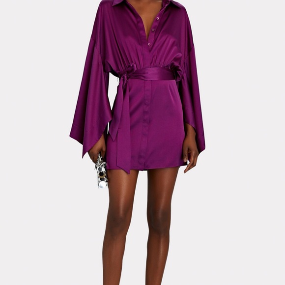 Retrofete Scottie Silk Mini Shirt Dress - Picture 2 of 15